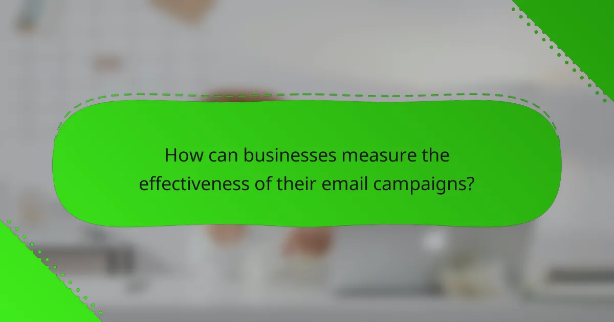 How can businesses measure the effectiveness of their email campaigns?