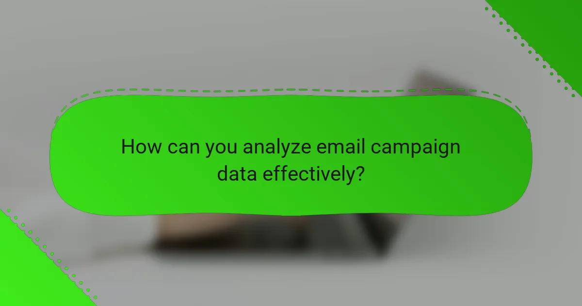 How can you analyze email campaign data effectively?